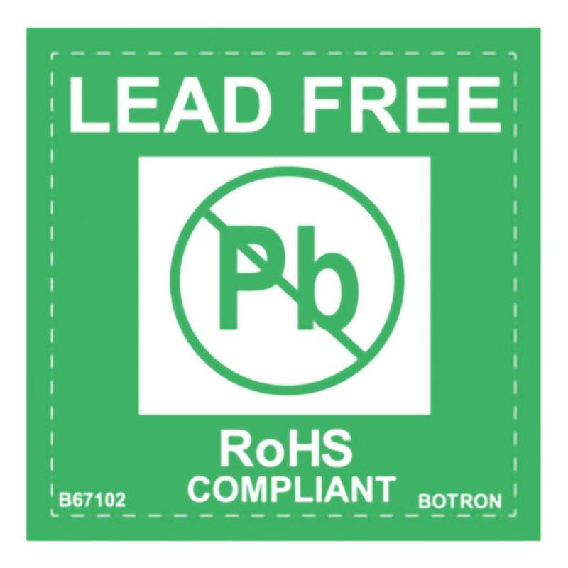 Lead-Free Warning Labels, 2" x 2" 500/Roll